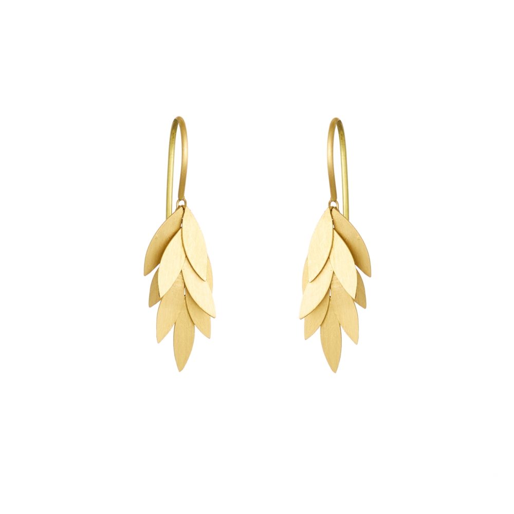 Sia Taylor KE23 Y Small Golden Leaf Earring WB
