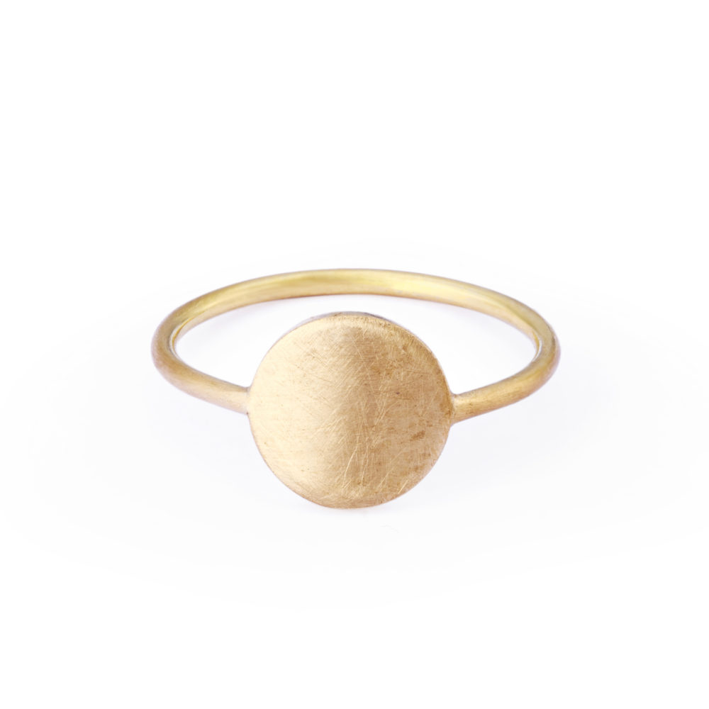 Sia Taylor KR2 Y Yellow Gold 8mm Moon Ring WB