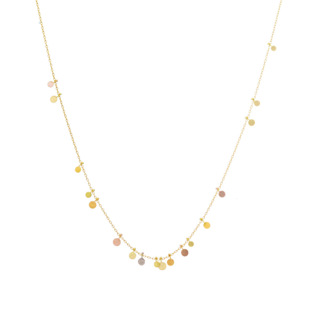Sia Taylor DN360 RAIN Tiny Random Rainbow Gold Dots Necklace WB