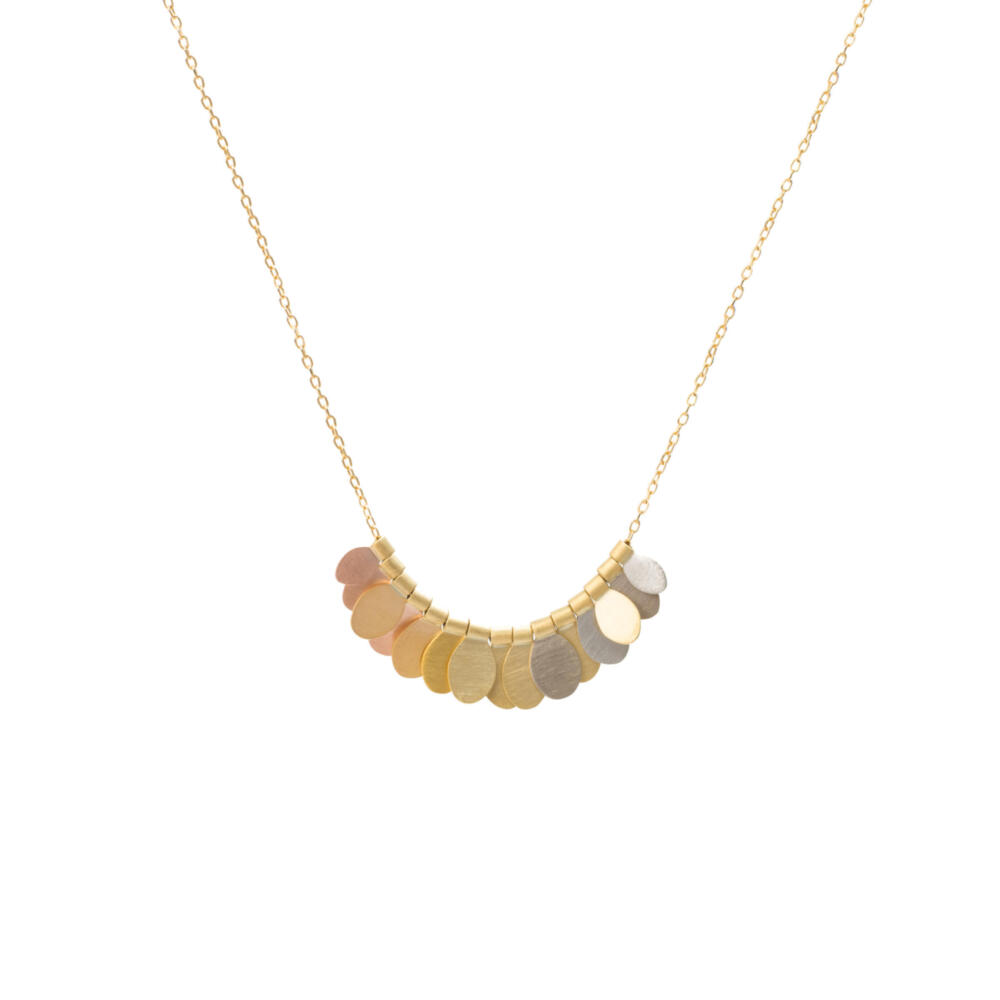 Sia Taylor FN12 YRAIN Rainbow Gold Tiny Songbird Arc Necklace Back WB