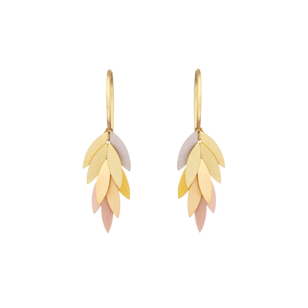 Sia Taylor KE23 RAIN Small Rainbow Leaf Earring WB