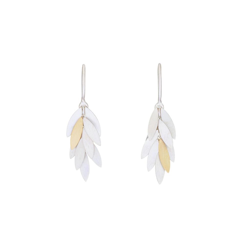 Sia Taylor KE23 SG Silver Small Leaf Earrings 1