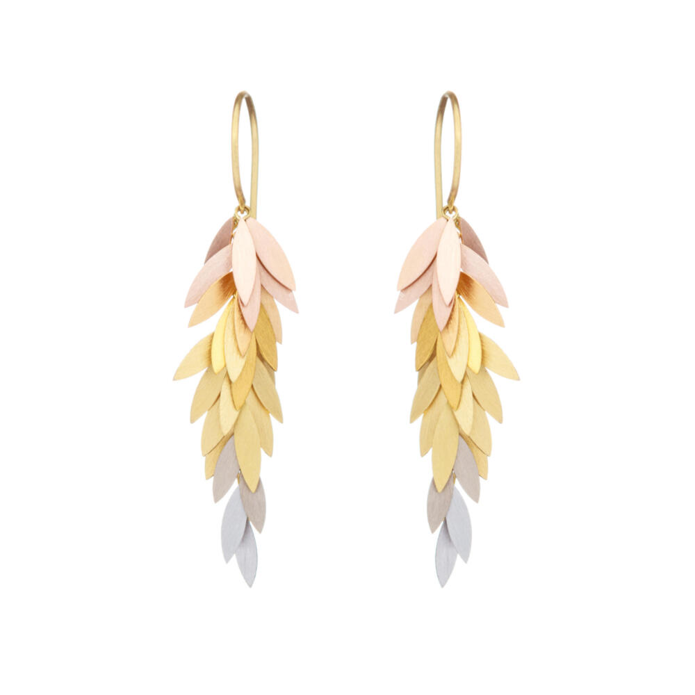 Sia Taylor KE24 RAIN Rainbow Leaf Earring WB