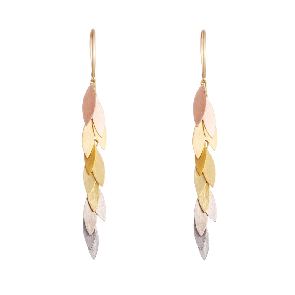 Sia Taylor KE36 RAIN Rainbow Leaf Earring WB