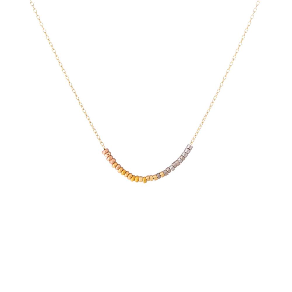 Sia Taylor KN11 Y Rainbow Gold Tiny Bead Rainbow Necklace WB