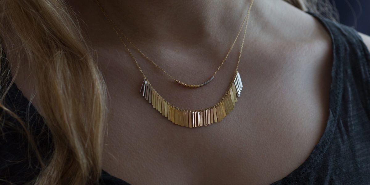 Sunset Fringe Arc Necklace