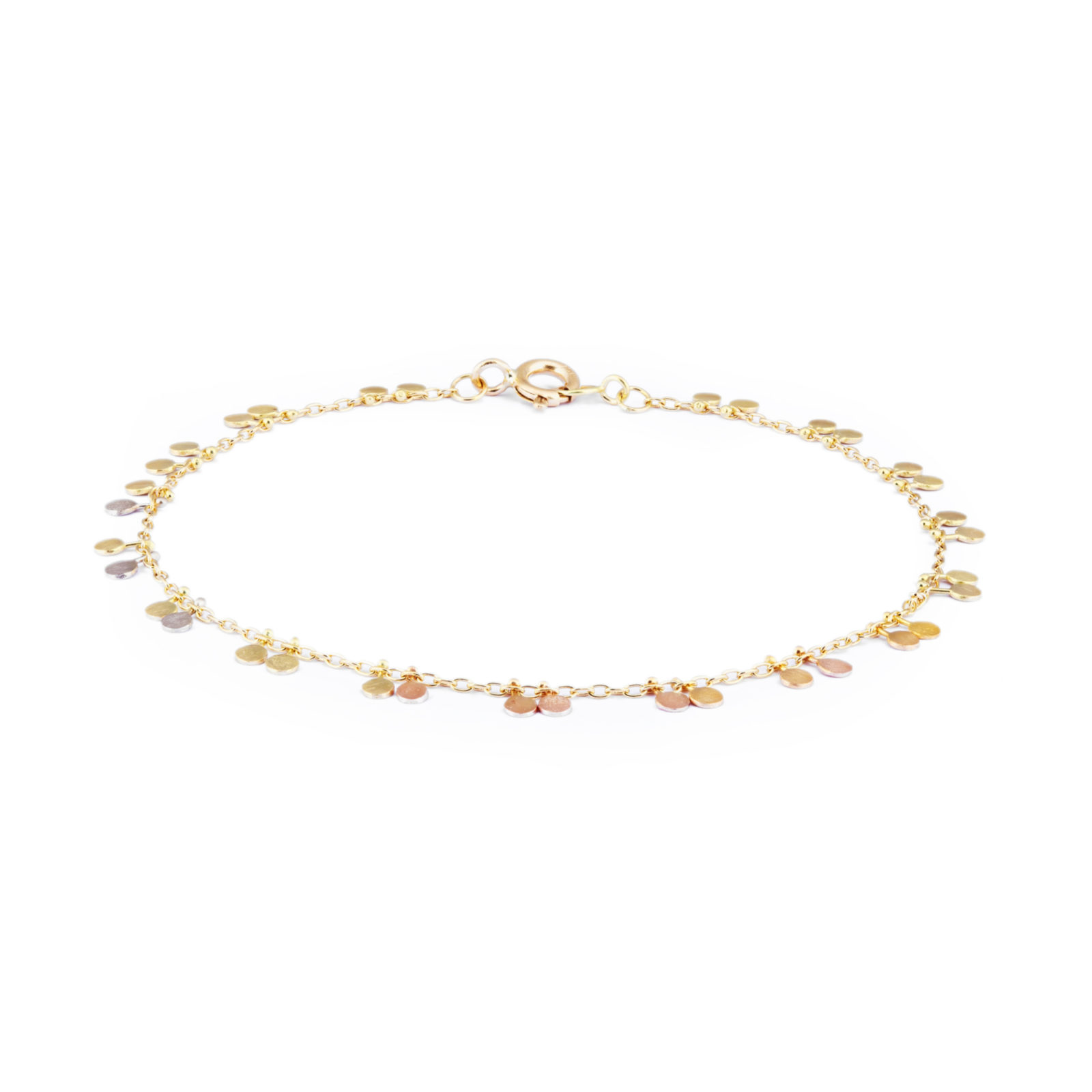 Sia Taylor DB6 RAIN Rainbow Gold Tiny Double Dots Bracelet WB