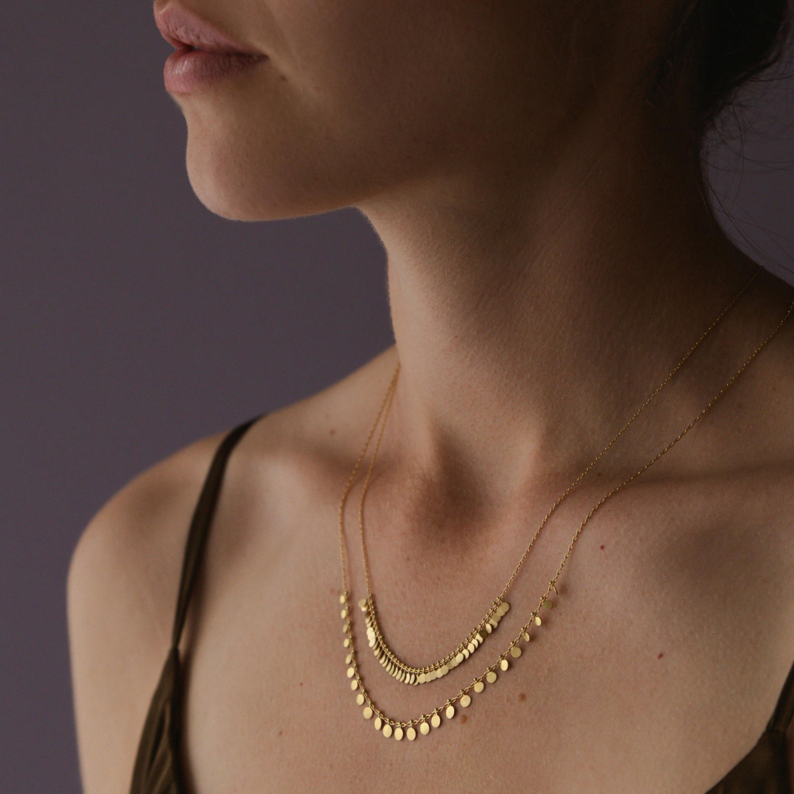 Sia Taylor DN2 Y Tiny Yellow Gold Dots Arc Necklace M4
