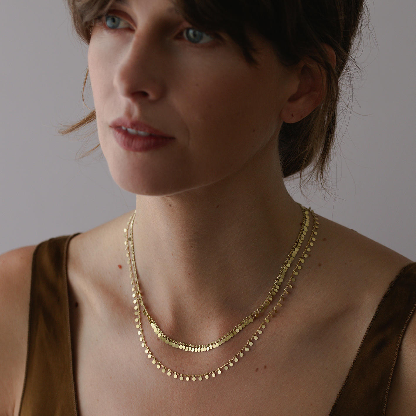Sia Taylor DN301 Y Yellow Gold Evenly Dotted Necklace 2