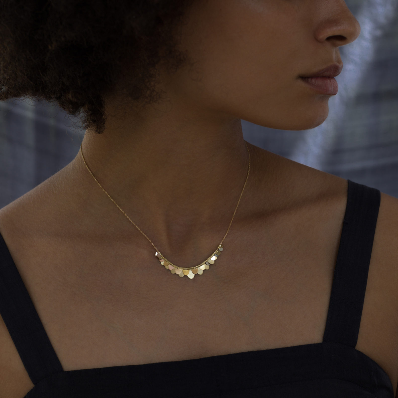 Sia Taylor FN5 RAIN Rainbow Gold Necklace M