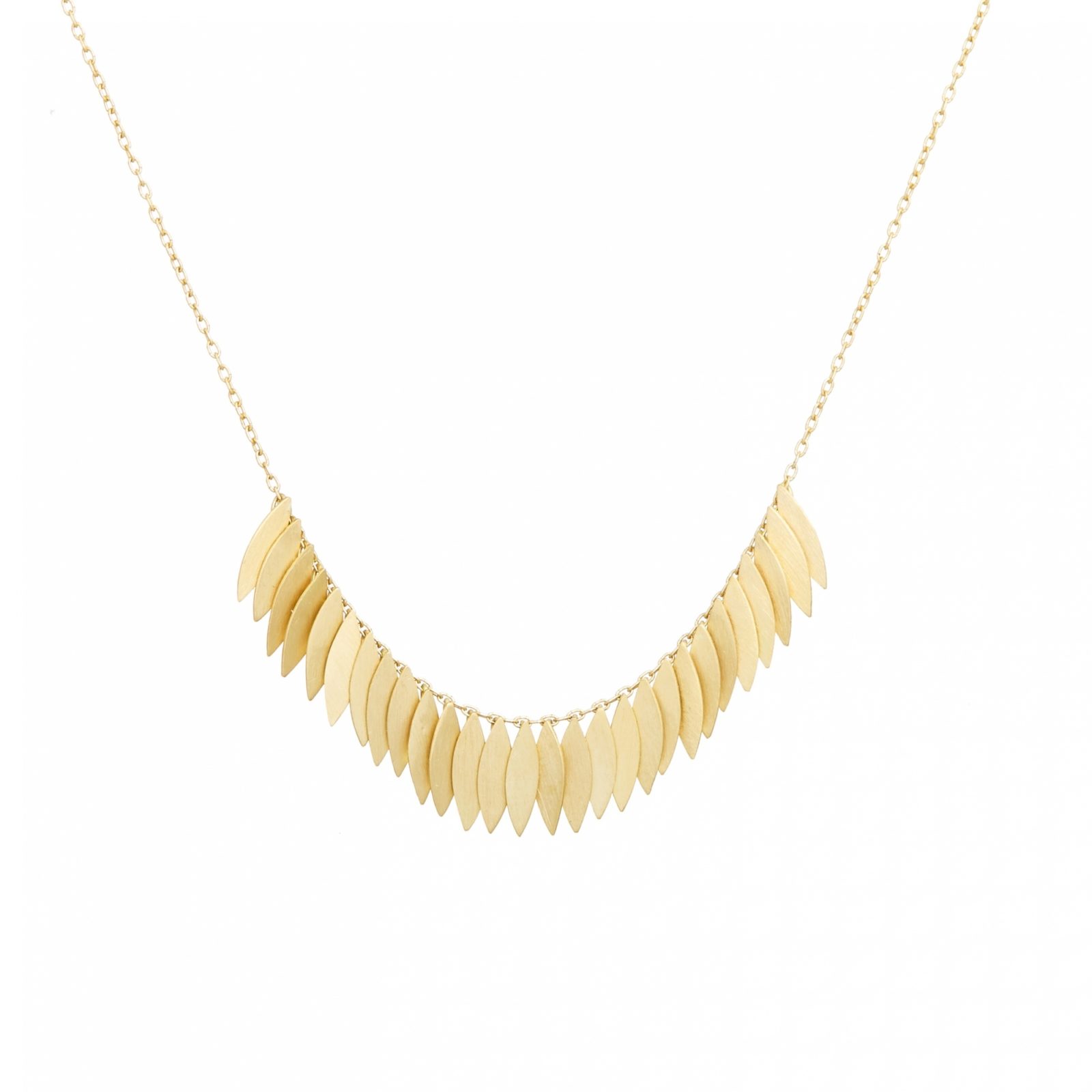 Sia Taylor KN21 Y Yellow Gold Golden Leaf Arc Necklace WB