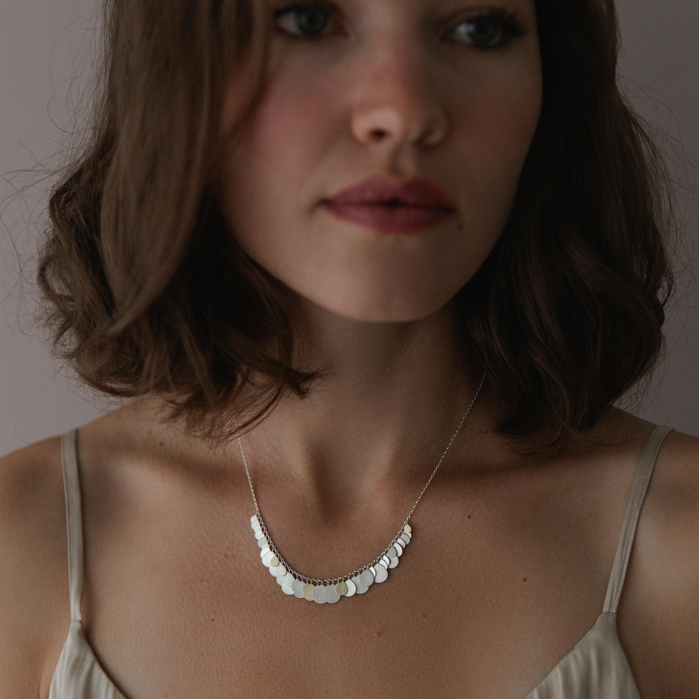 Sia Taylor MN11 SG Silver Petals Necklace 3