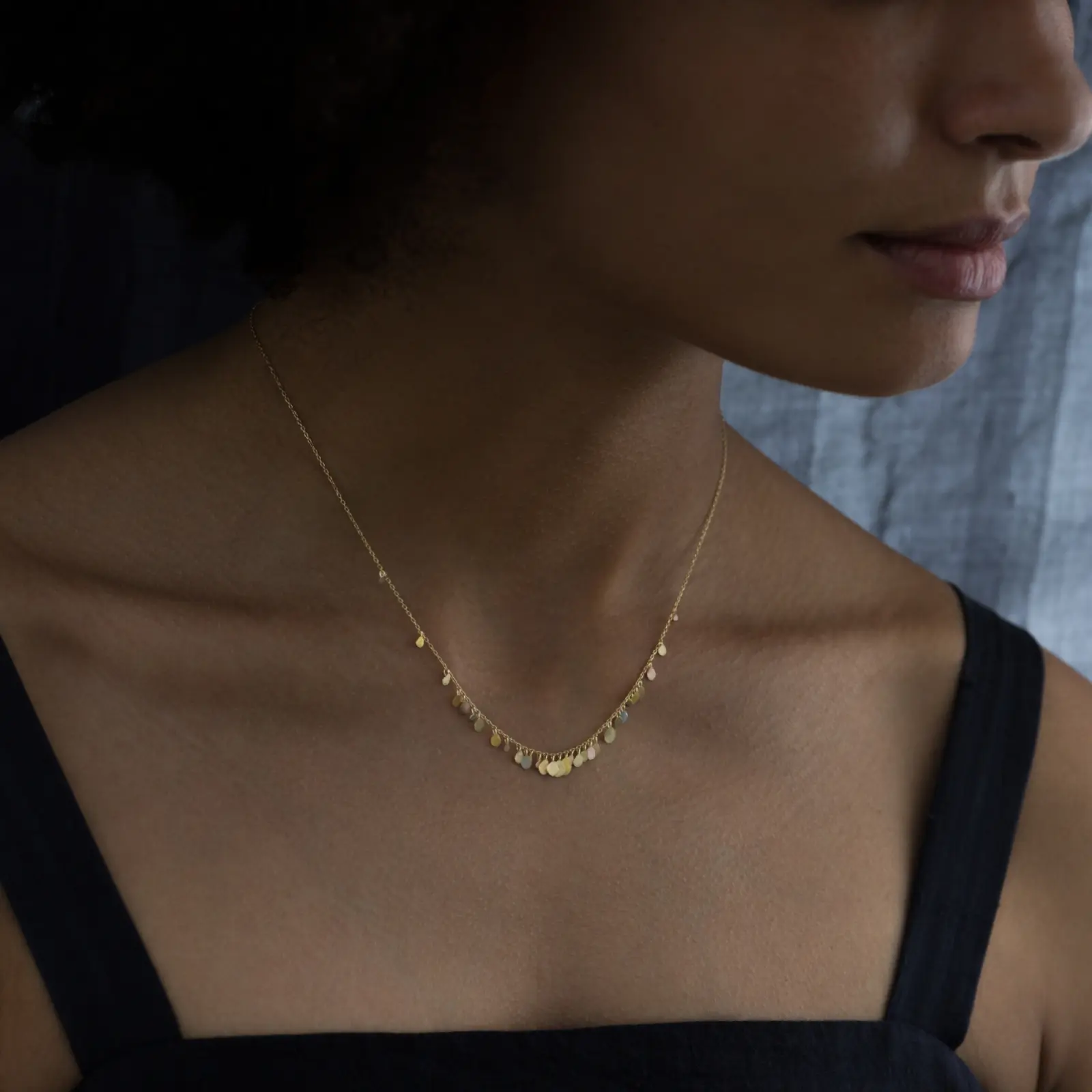 Sia Taylor FN9 RAIN Rainbow Gold Necklace M