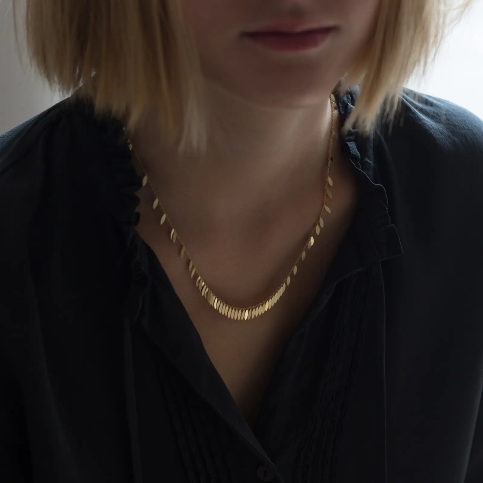 Sia Taylor KLN1 Y Yellow Falling Leaf Necklace M