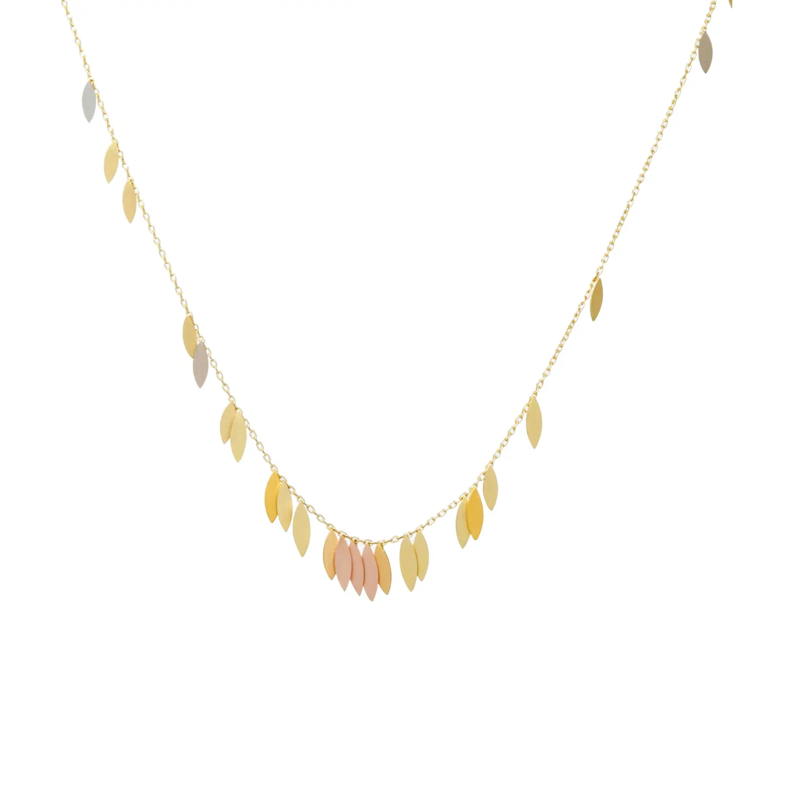 Sia Taylor KLN2 RAIN Rainbow Scattered Leaf Necklace WB