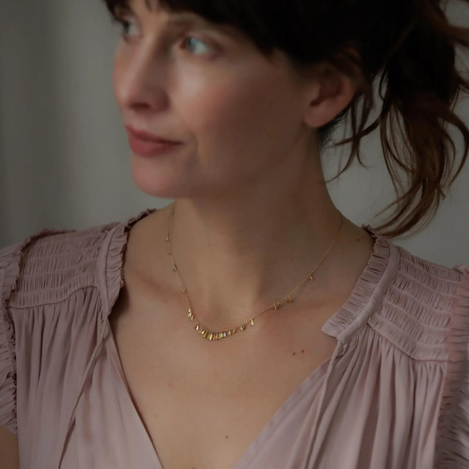 Sia Taylor MN17 RAIN Rainbow Gold Necklace 3