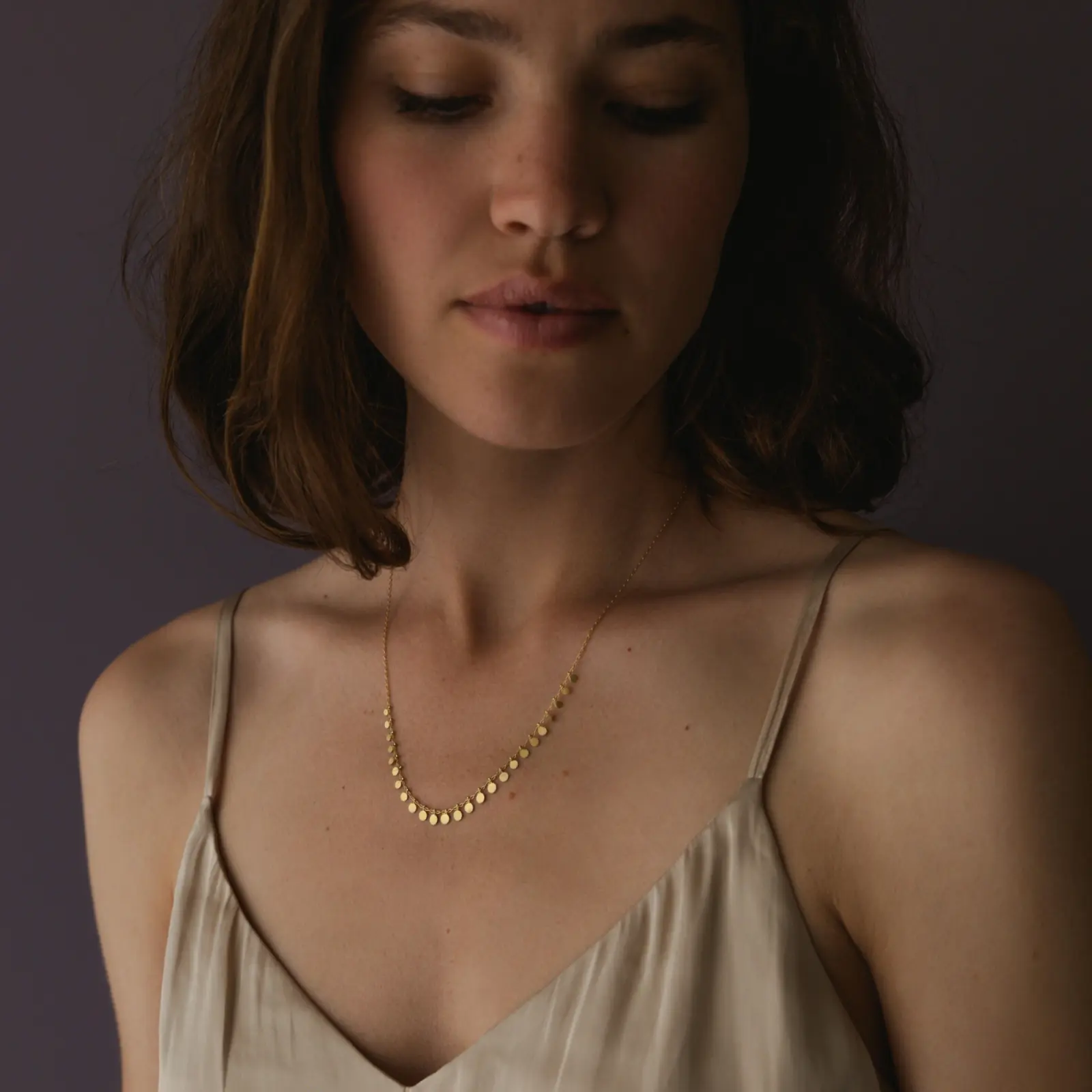 Sia Taylor DN11 Y Medium Yellow Gold Dots Necklace M2