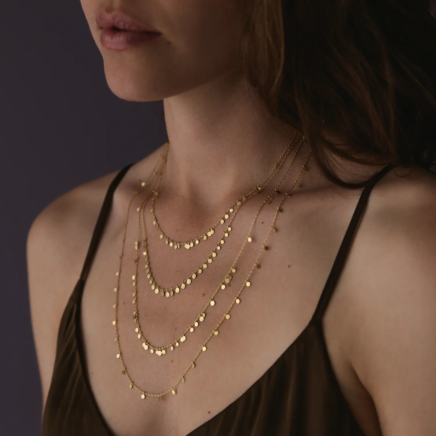 Sia Taylor DN11 Y Medium Yellow Gold Dots Necklace M3
