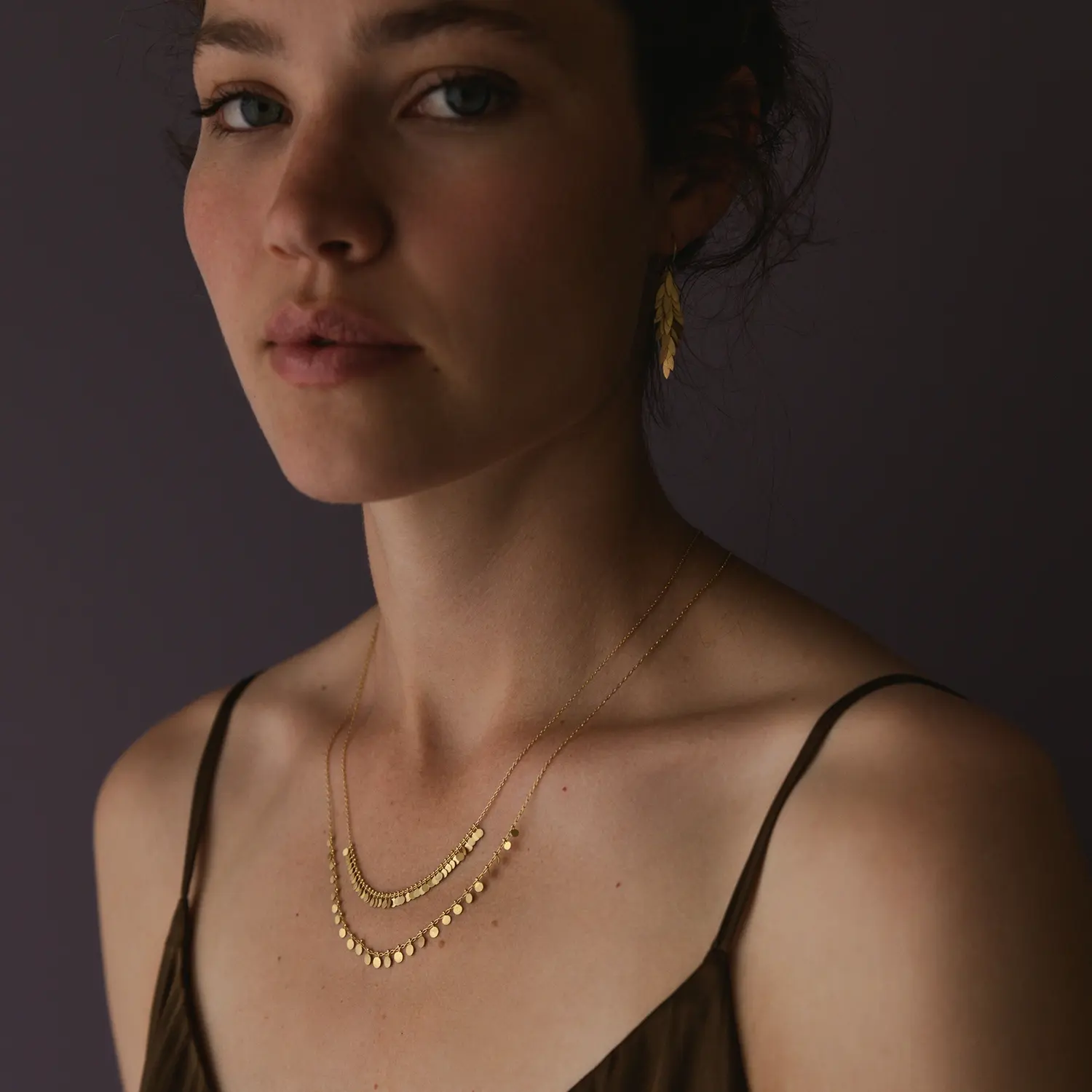 Sia Taylor DN11 Y Medium Yellow Gold Dots Necklace M4