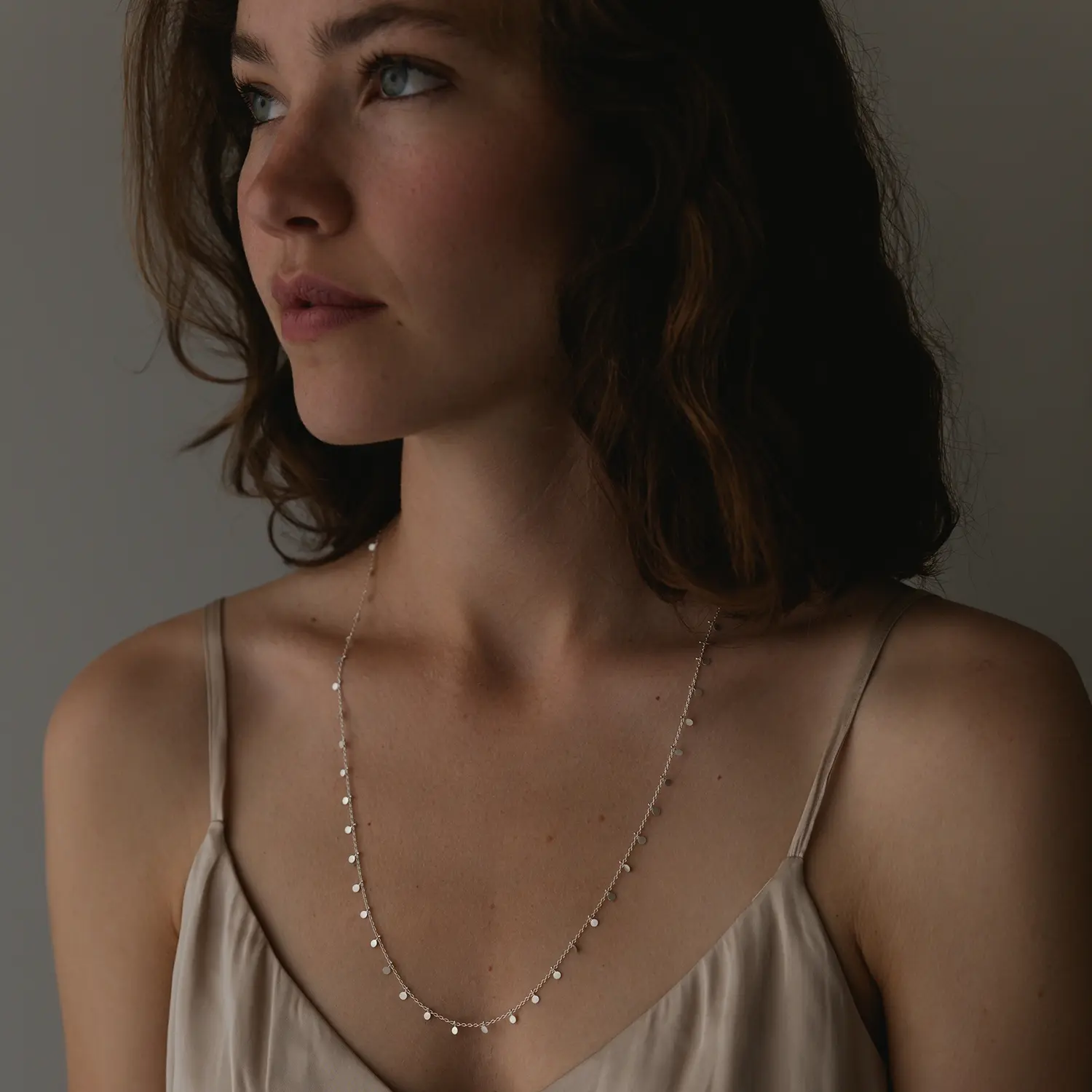 Sia Taylor DN302 S Silver Long Dot Necklace 3