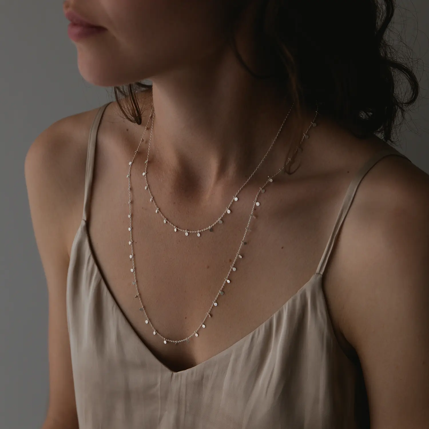 Sia Taylor DN302 S Silver Long Dot Necklace 4