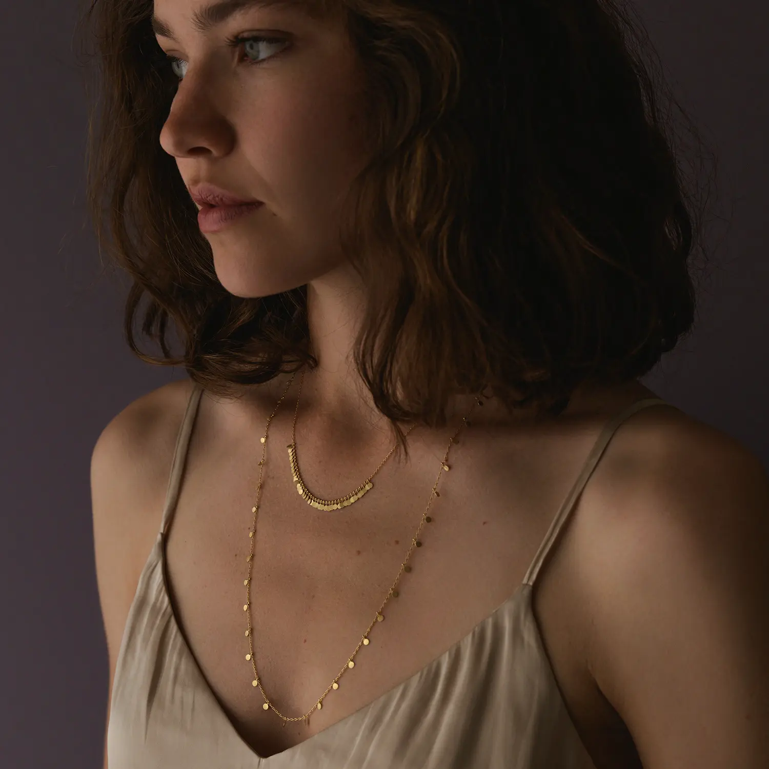 Sia Taylor DN302 Y Yellow Gold Long Dot Necklace M2
