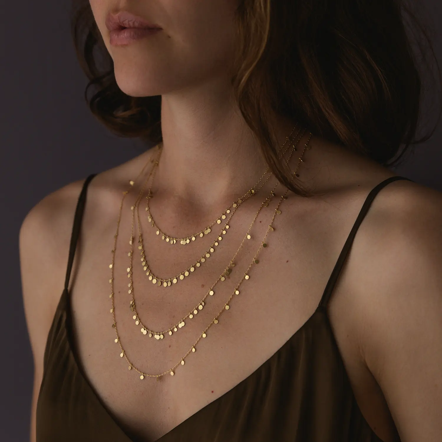 Sia Taylor DN302 Y Yellow Gold Long Dot Necklace M3