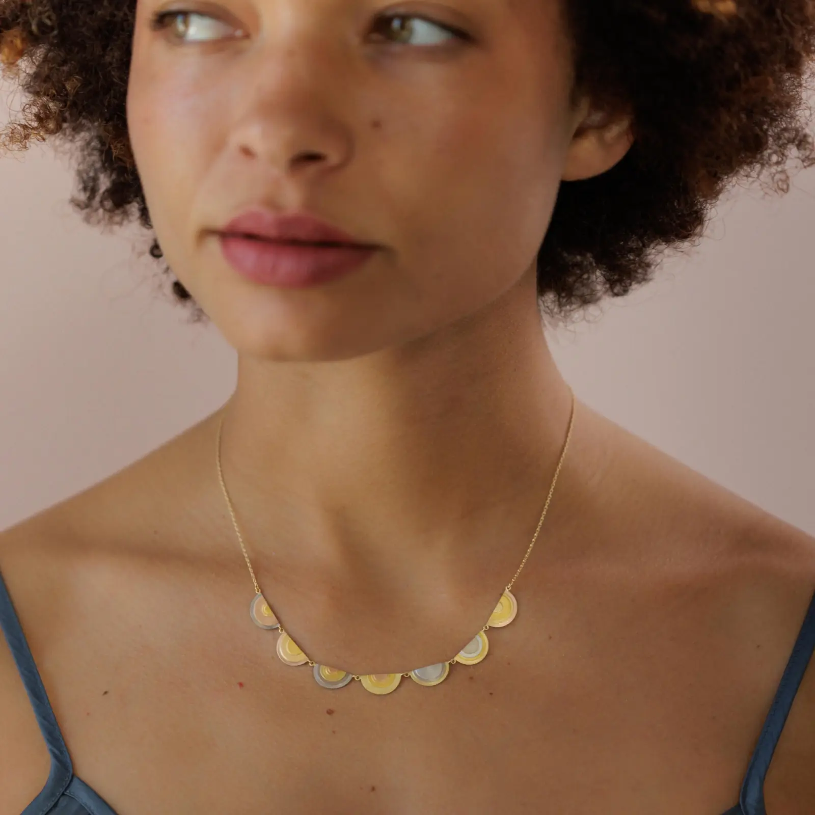 Sia Taylor RN6 RAIN Rainbow Gold Necklace 4