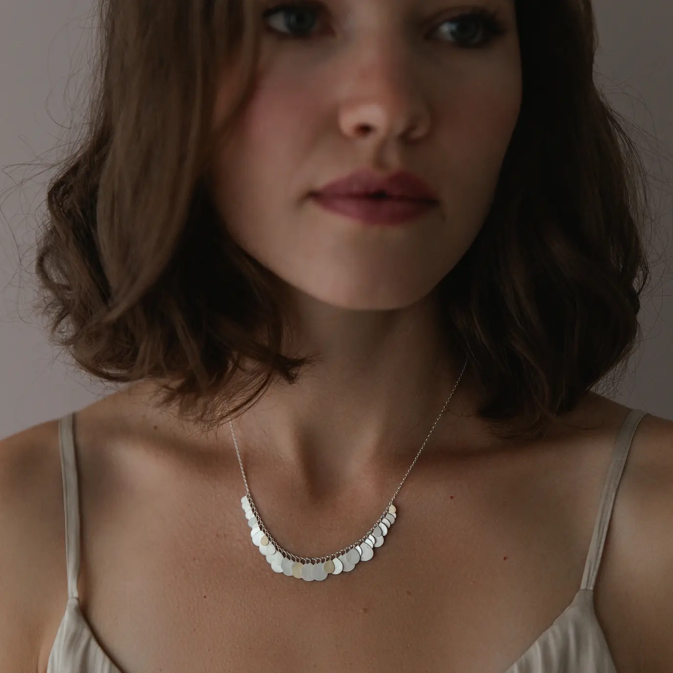 Sia Taylor MN11 SG Silver Petals Necklace 3