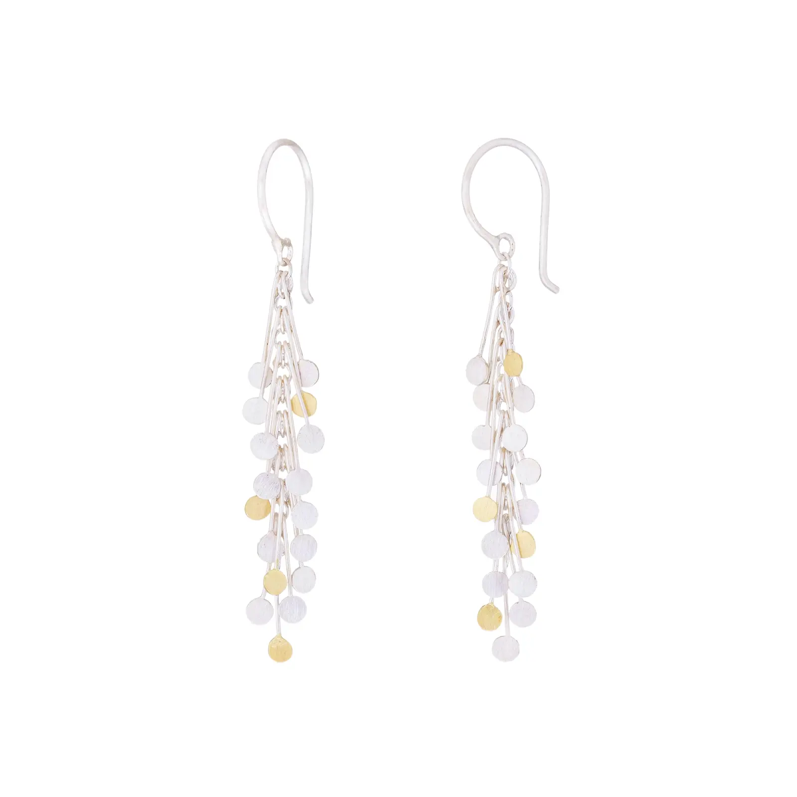 Sia Taylor DE361 SG Silver Long Dot Earrings 1