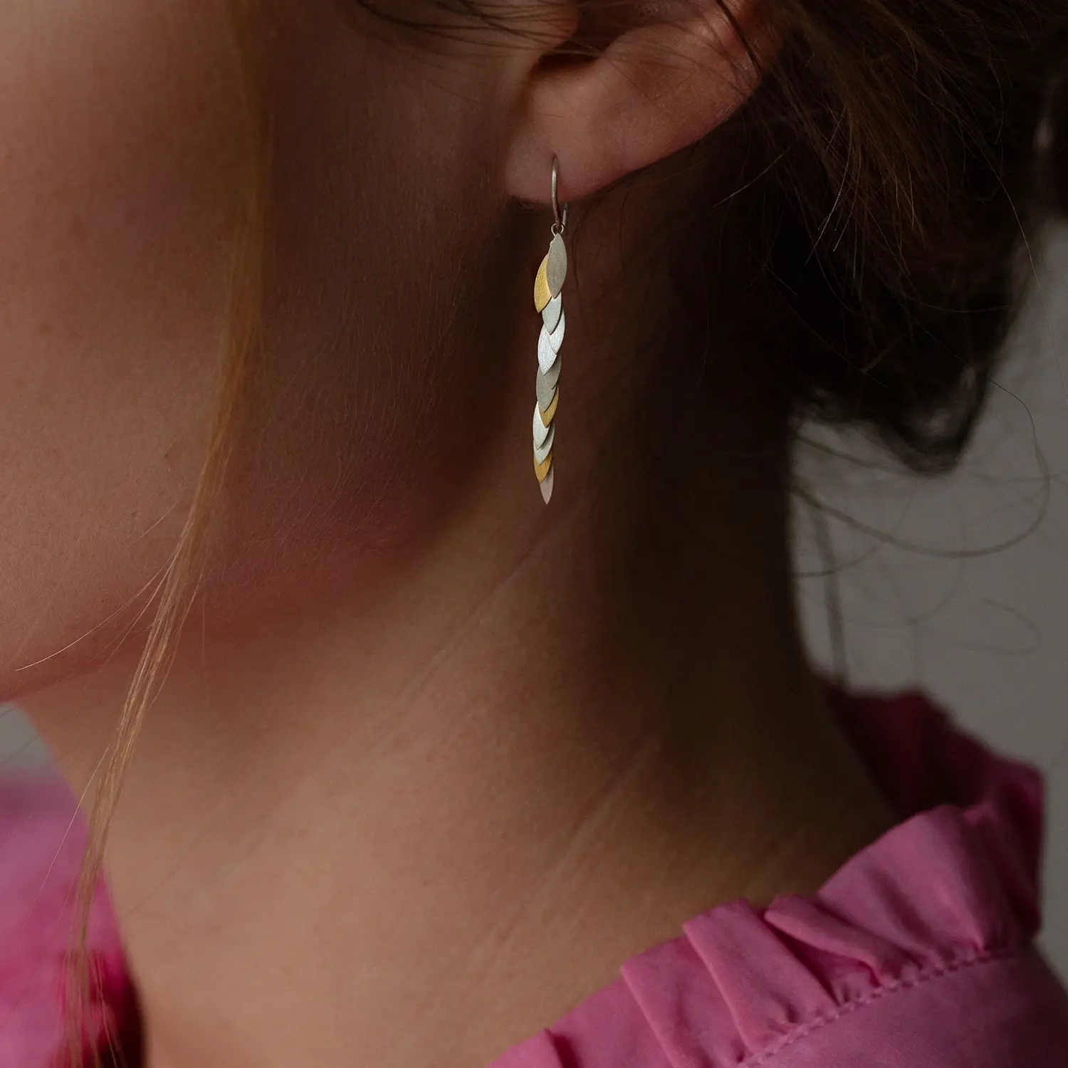 Sia Taylor KE36 SG Silver Leaf Earring M