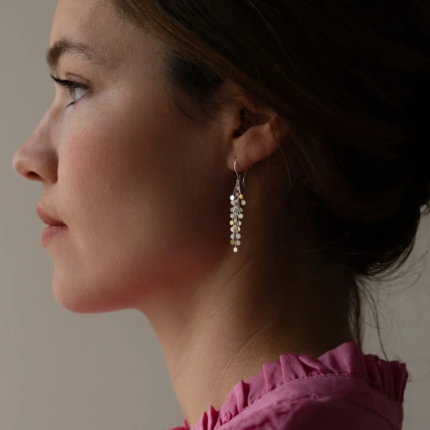 Sia Taylor DE361 SG Silver Long Dot Earrings 3