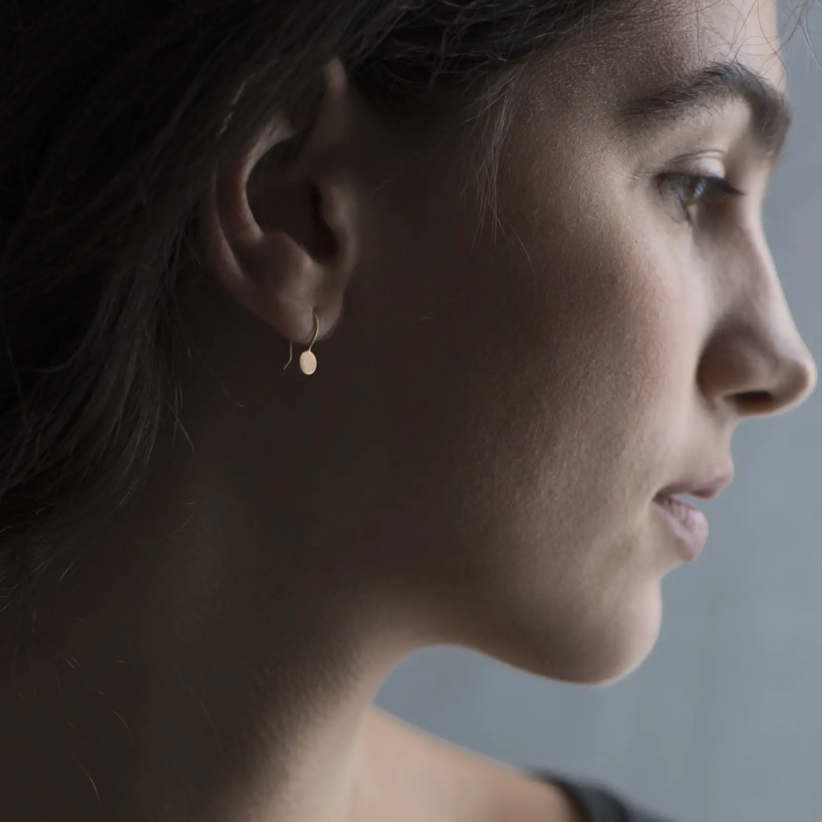 Sia Taylor KE16 Y Yellow Gold 5mm Moon Drop Earring M