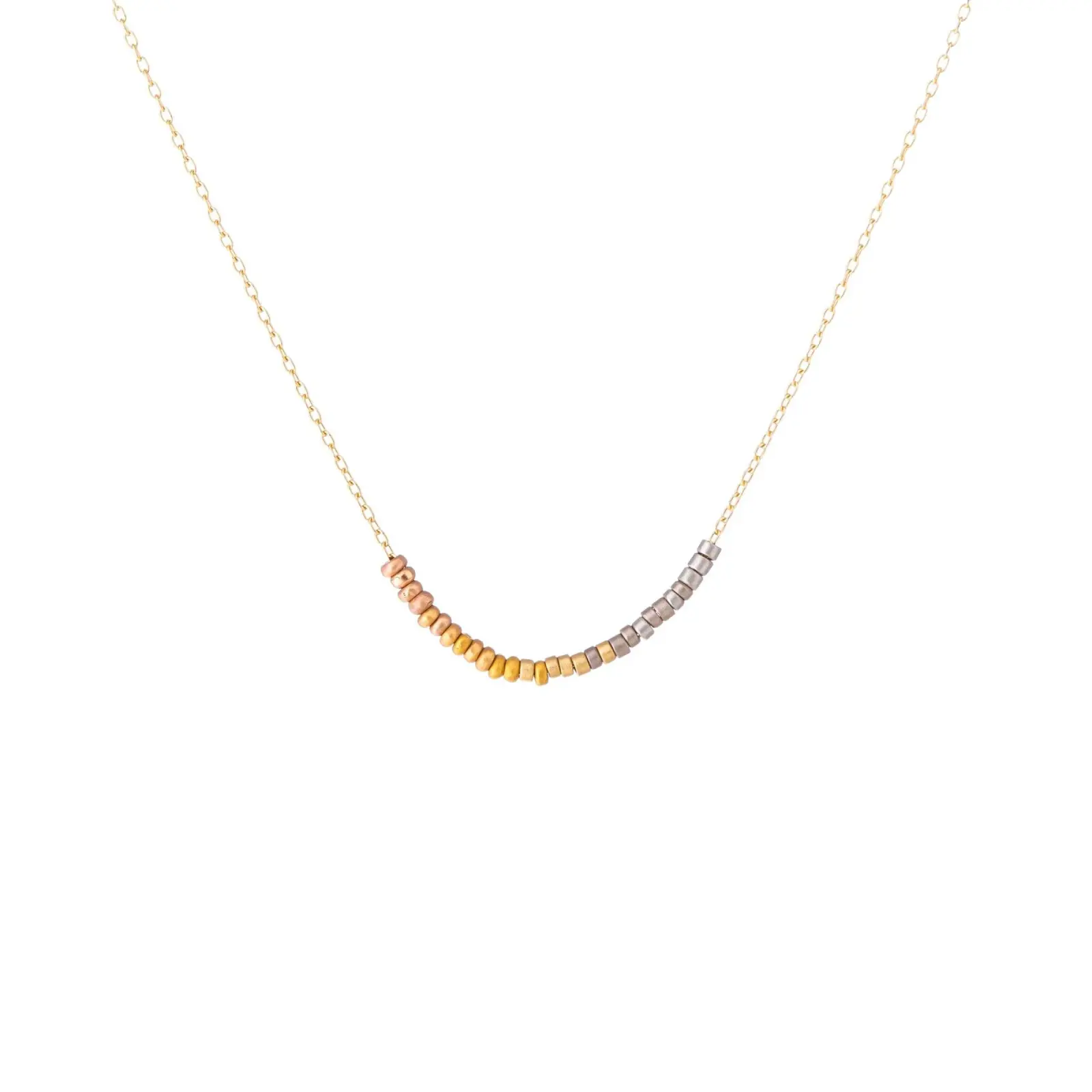 Sia Taylor KN11 Y Rainbow Gold Tiny Bead Rainbow Necklace WB
