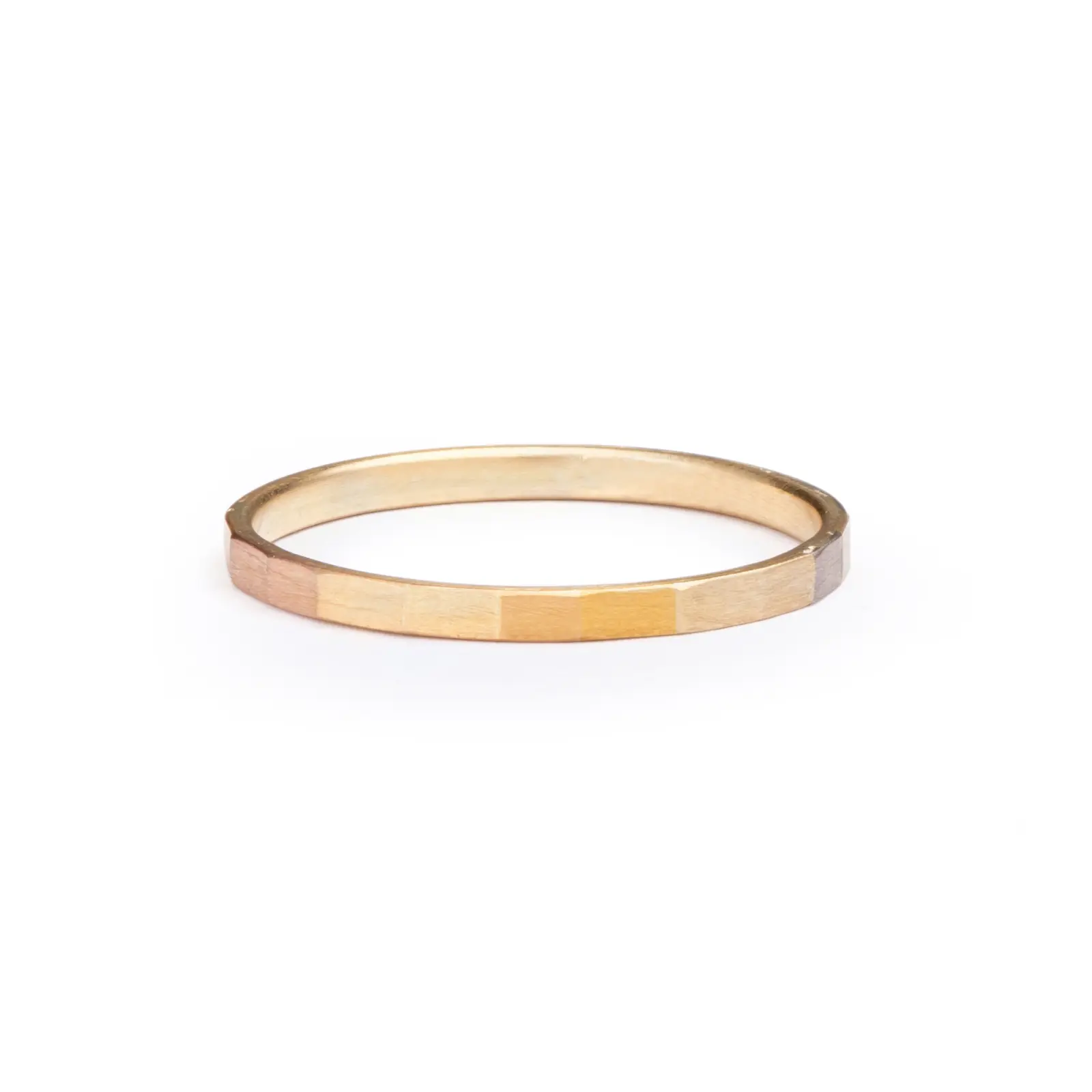 Sia Taylor KR9 ARAIN Super Fine Rainbow Gold Faceted Band WB