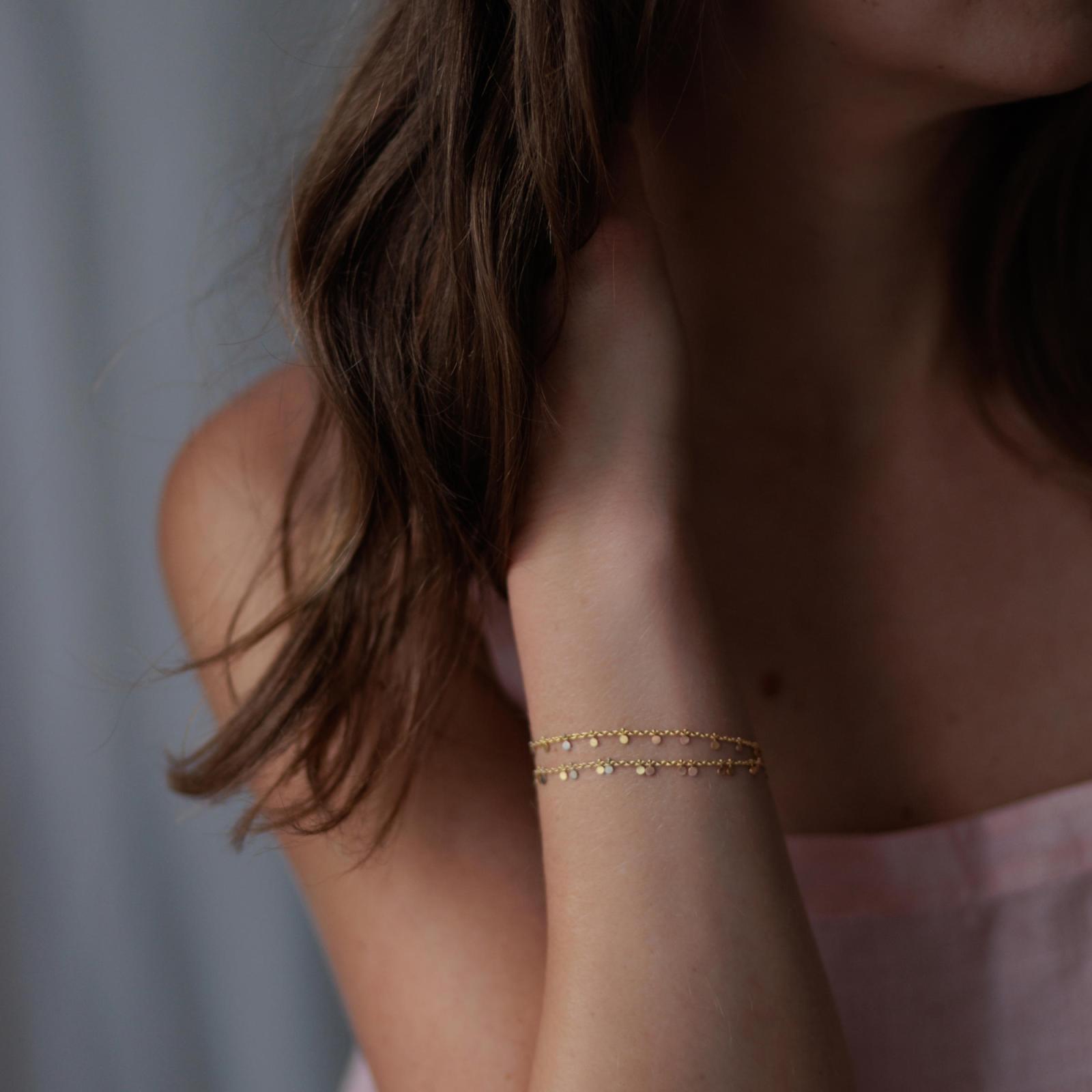 Sia Taylor DB6 RAIN Rainbow Gold Even Tiny Dot Bracelet 2