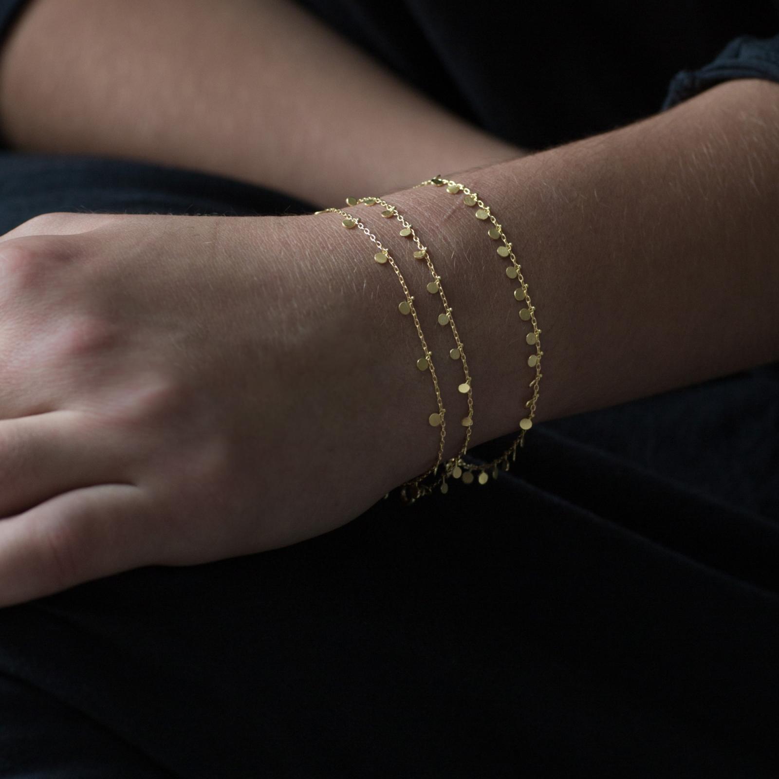 Sia Taylor DB7 Y Yellow Gold Even Tiny Dots Bracelet M