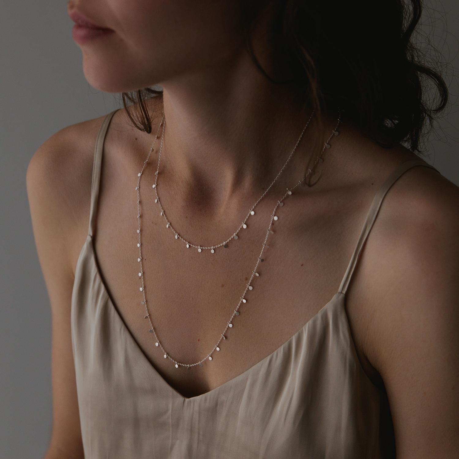 Sia Taylor DN302 S Silver Long Dot Necklace 4