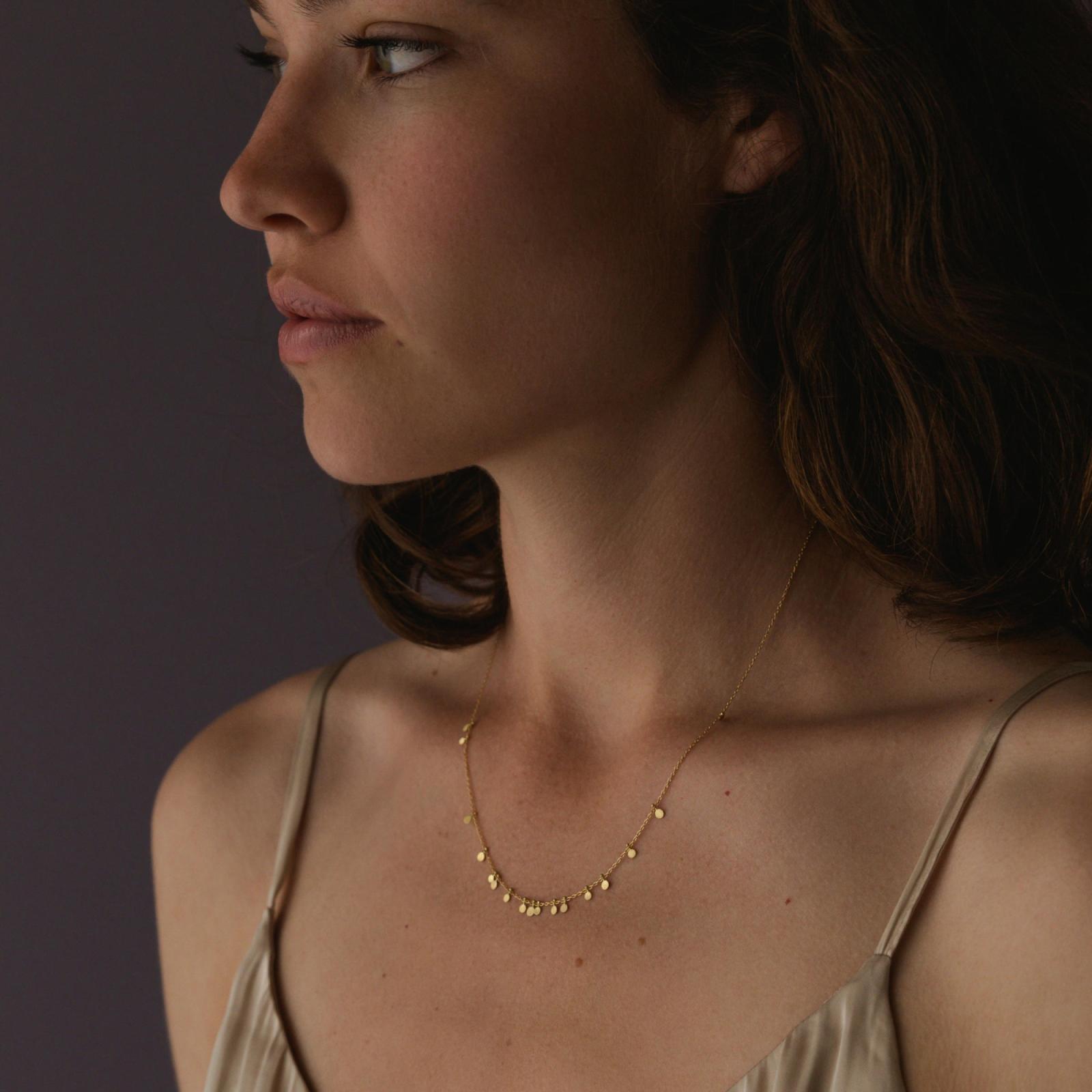 Sia Taylor DN321 Y Tiny Random Yellow Gold Dots Necklace M2