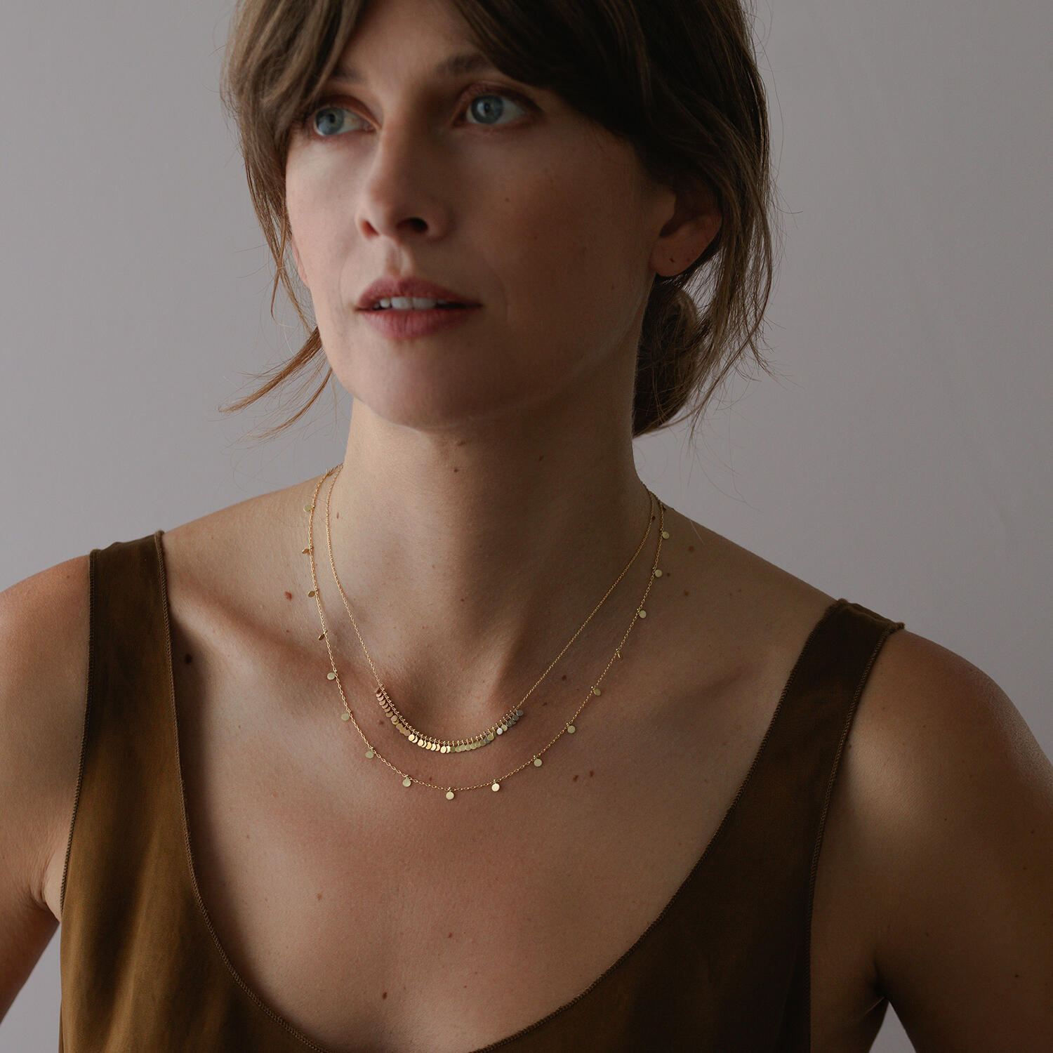 Sia Taylor DN355 Y Rainbow Gold Tiny Dots Arc Necklace