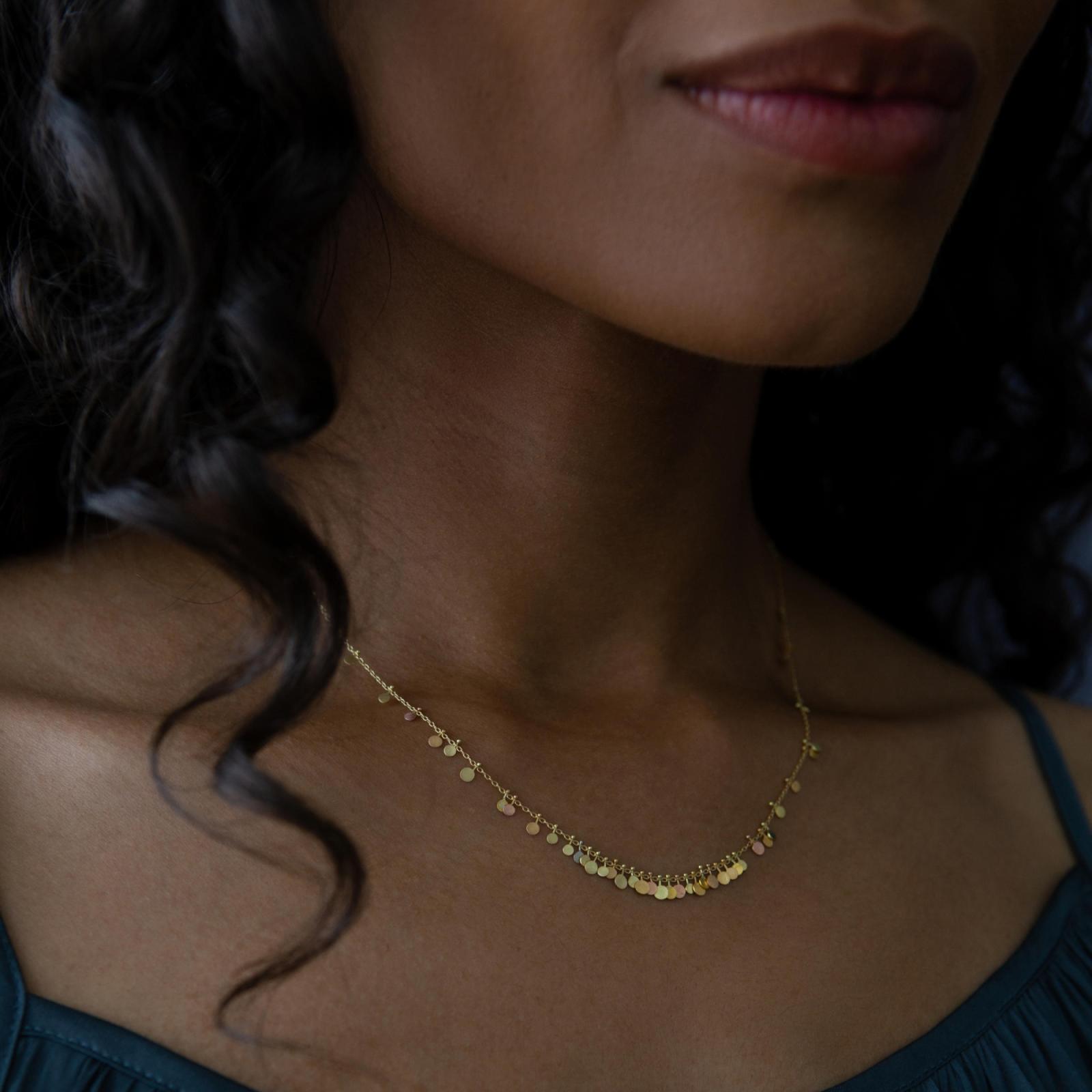 Sia Taylor DN362 RAIN Rainbow Tiny Dots Cluster Necklace M