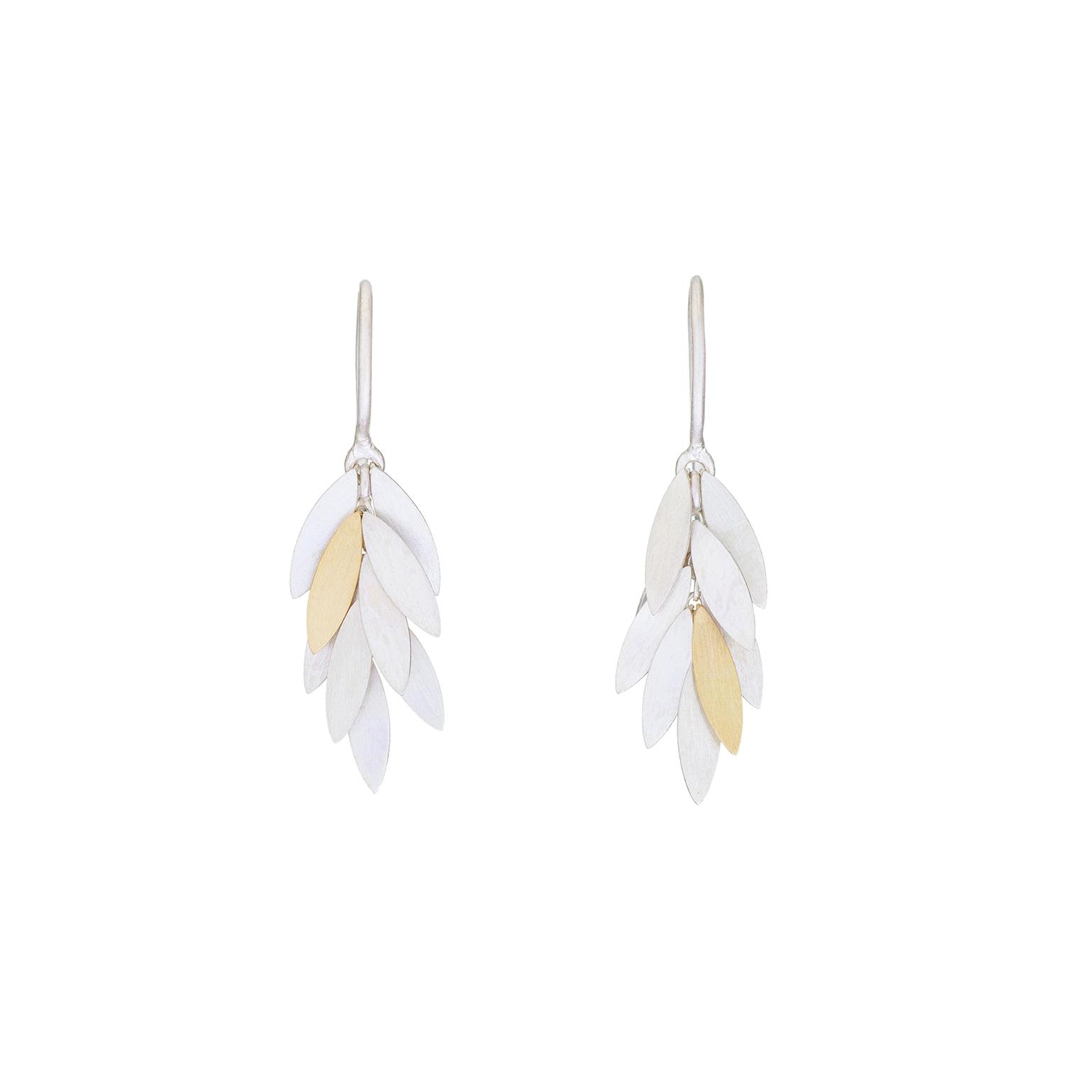 Sia Taylor KE23 SG Silver Small Leaf Earrings 1