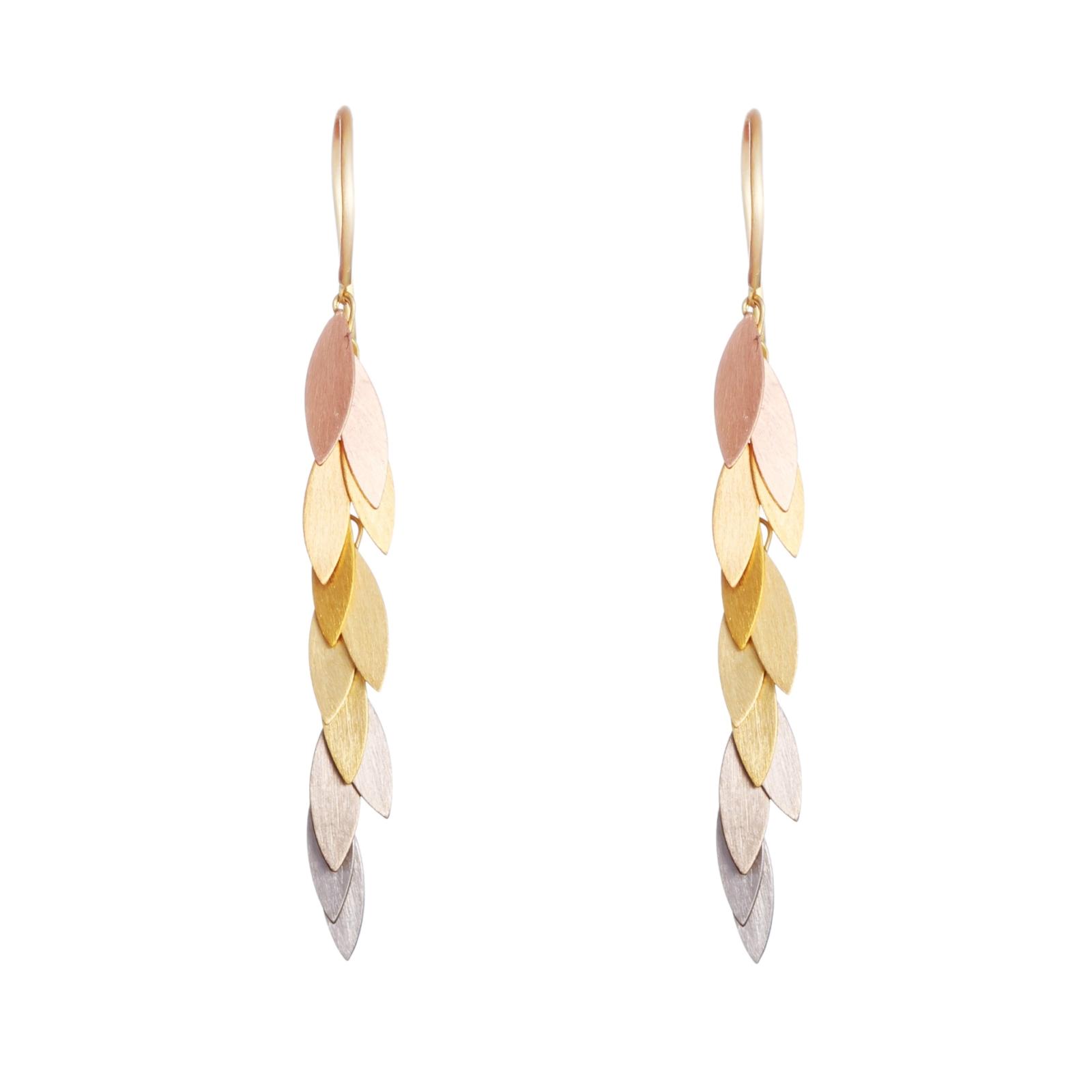 Sia Taylor KE36 RAIN Rainbow Leaf Earring WB