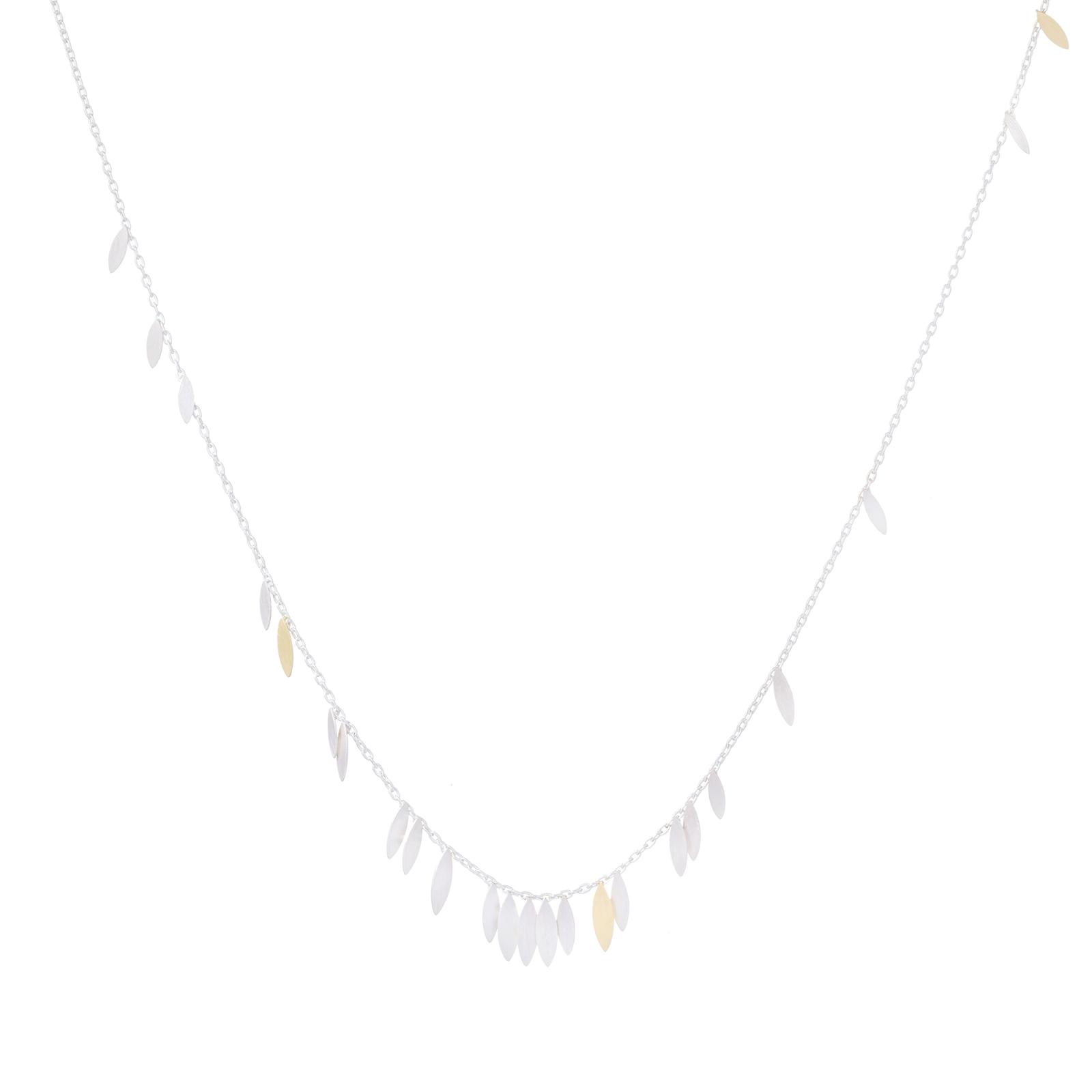 Sia Taylor KLN2 SG Silver Scattered Leaf Necklace WB