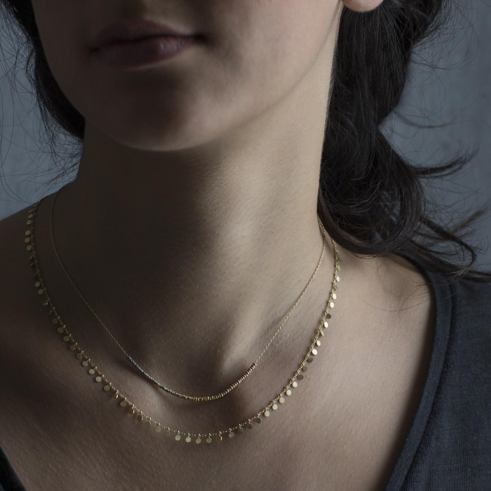 Sia Taylor KN7 Y Tiny Bead Rainbow Golds Arc Necklace M