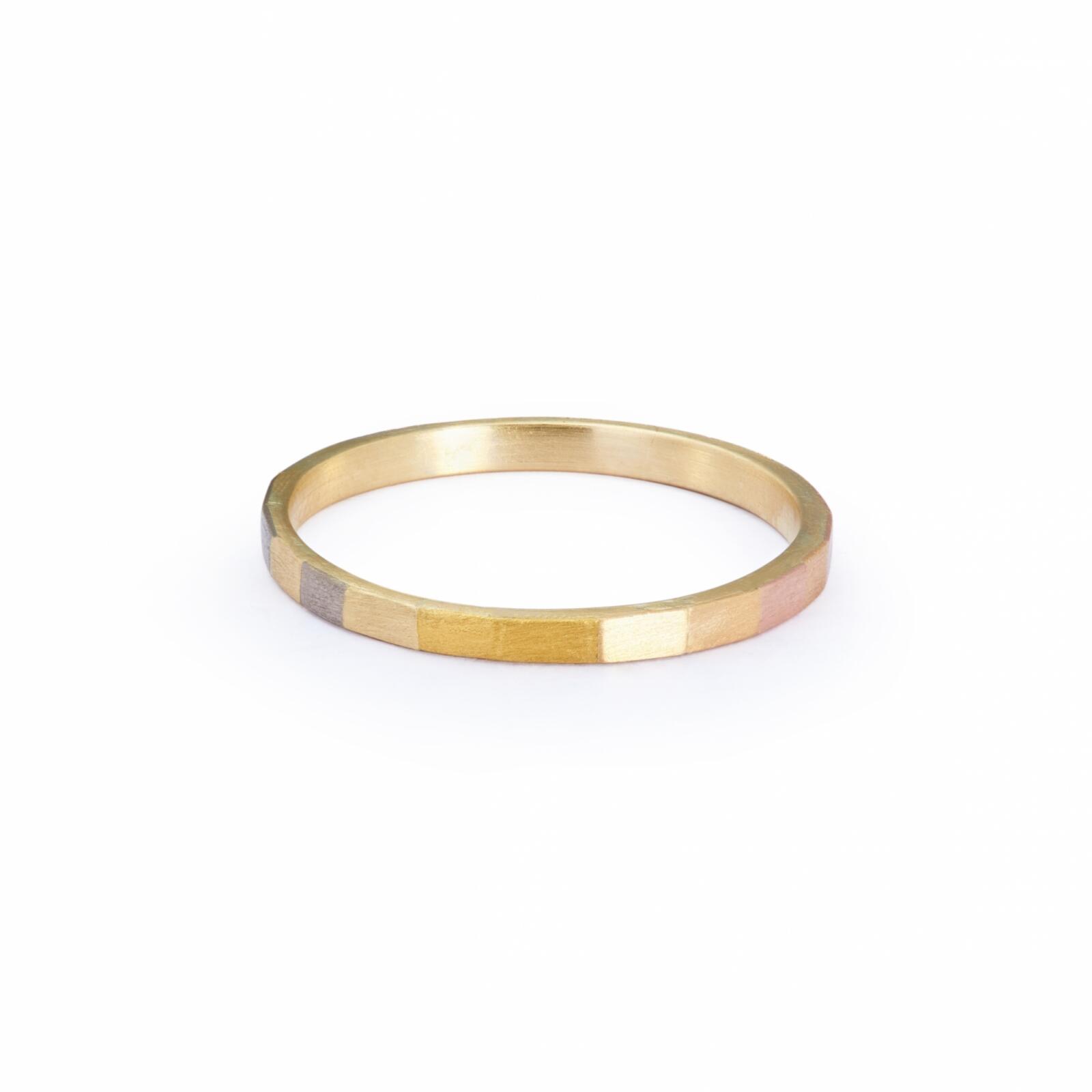 Sia Taylor KR10 ARAIN Rainbow Gold Faceted Band WB