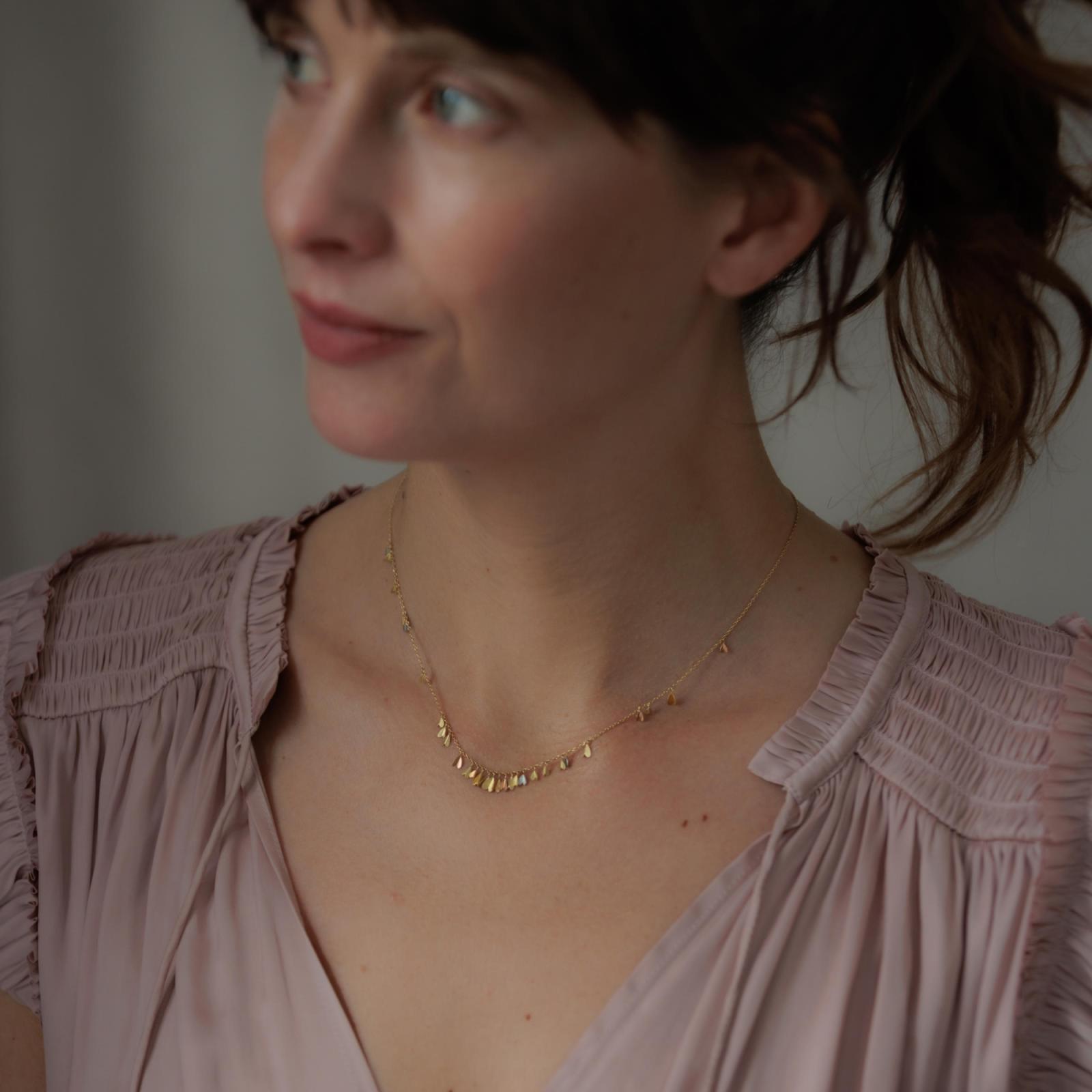 Sia Taylor MN17 RAIN Rainbow Gold Necklace 3