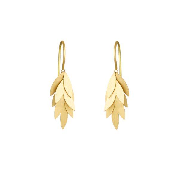 Sia Taylor KE23 Y Small Golden Leaf Earring WB