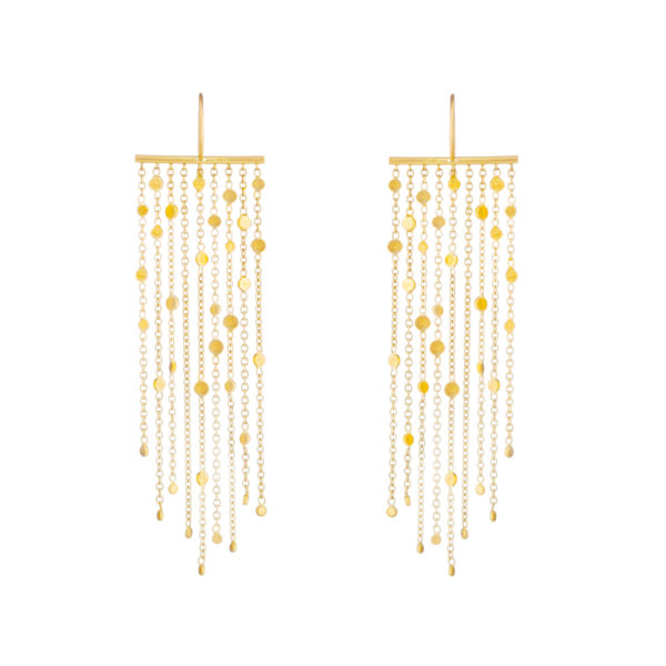 Sia Taylor SE1 Y Yellow Gold Falling Dust 9 Strand Earring WB