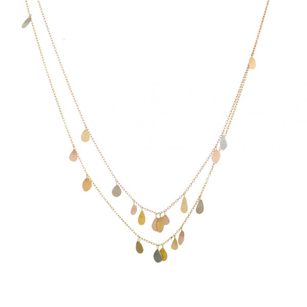 Sia Taylor TN3 Y Double Chain Raindrops Gold Necklace WB